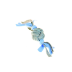 HAPPY PET FLEECY ROPE BALL TUGGER BLUE