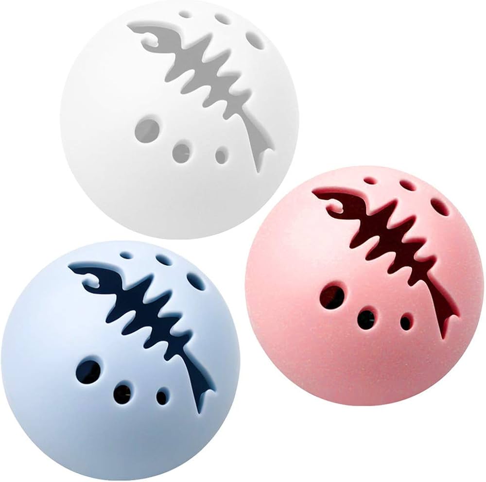 FISH-BONE-HOLLOW-BALL Denik παιχνιδι γατας Hollow Fishbone Ball (3pcs) - Image 1