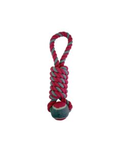 HAPPY PET OUT AND ABOUT TENNIS BALL TUGGER PINK